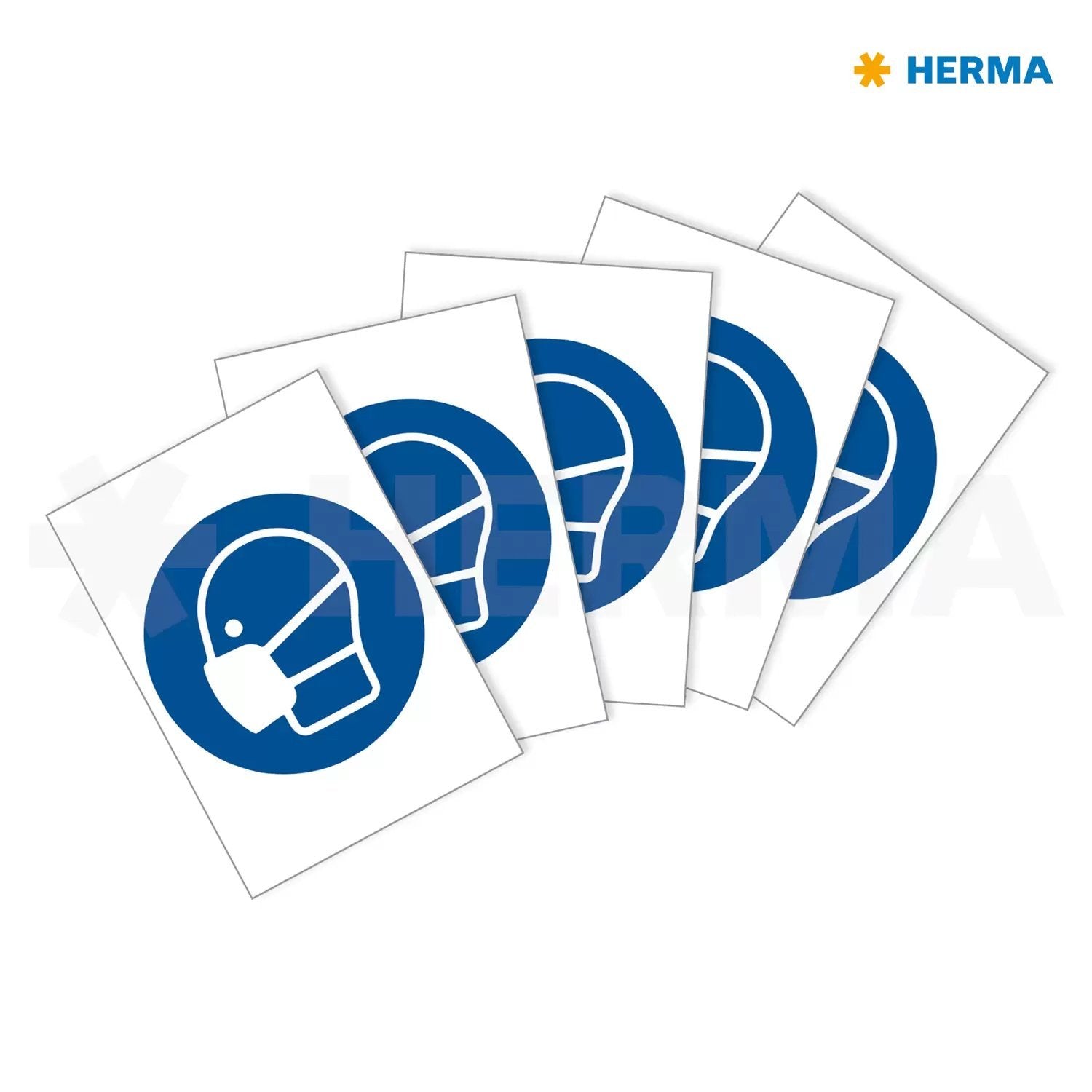 Herma Etiquetas Informativas Máscara Protectora Azul Blanco Pict. 5 Uds.