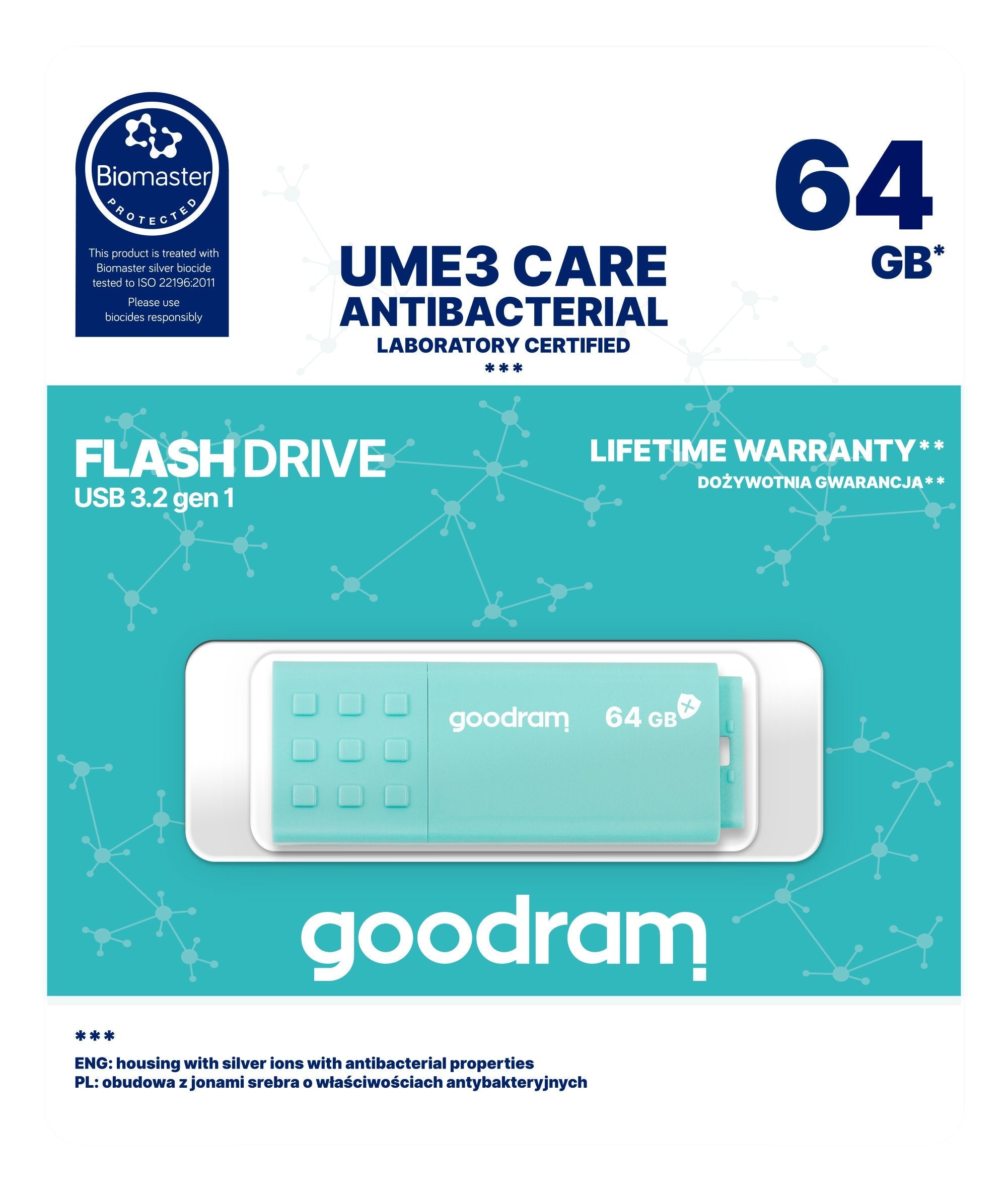 EAN 5908267961452 - Goodram UME3 unidad flash USB 64 GB USB tipo A 3.2 Gen 1 (3.1 Gen 1) Turquesa imagen 10