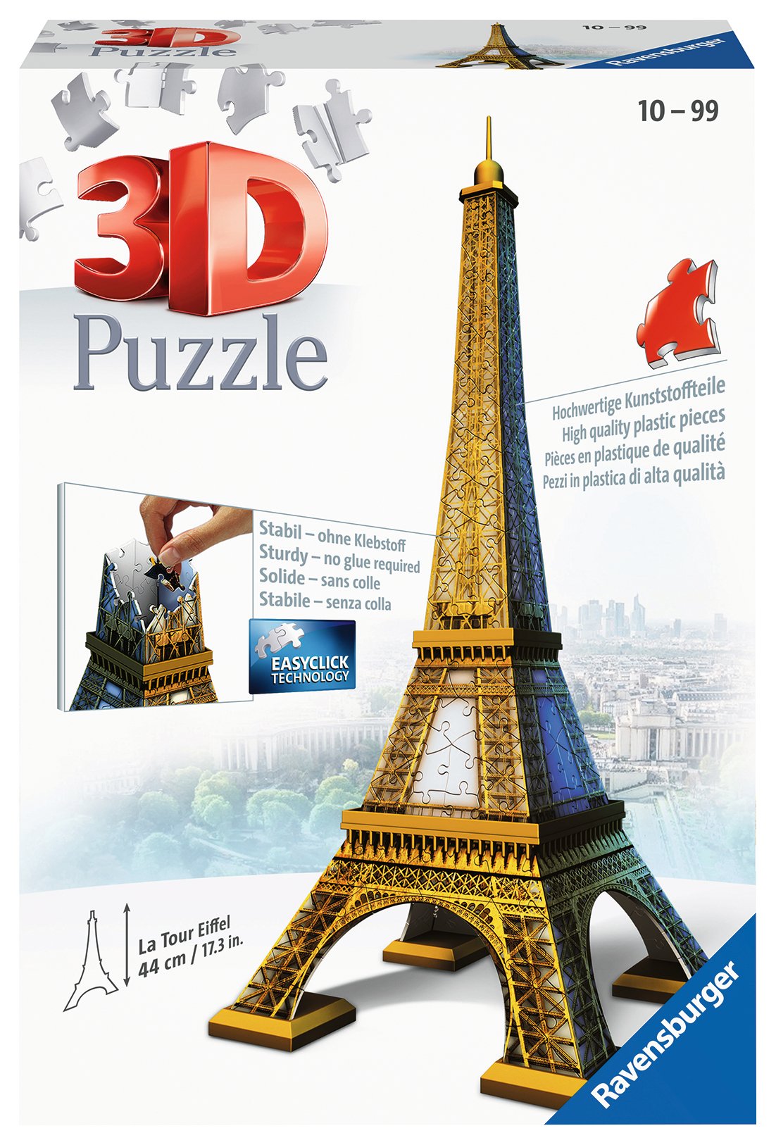 Ravensburger - 3d Puzzle Tour Eiffel, París, Serie Midi Monumentos, 216 Piezas