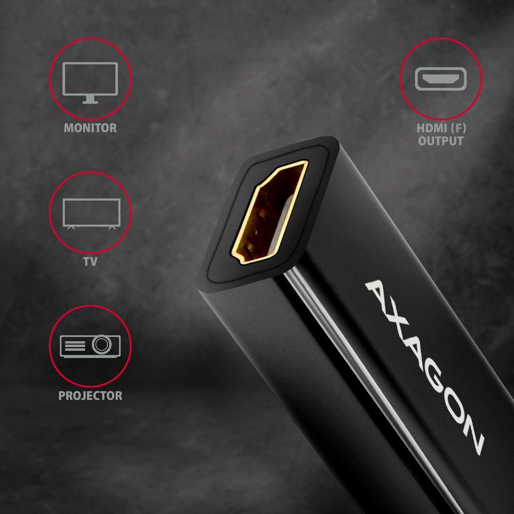 EAN 8595247906052 - Axagon RVD-HI14N adaptador de cable de vídeo 0,18 m DisplayPort HDMI Negro imagen 3