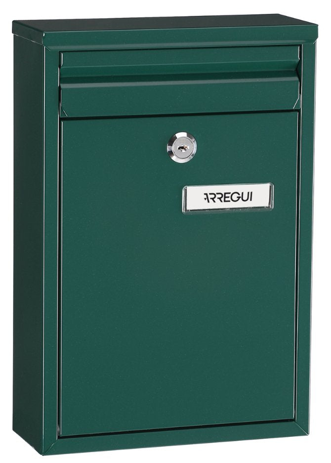 Buzón Individual Exterior, Pequeño, Zaguán, Acero, Verde, 22 X 8 X 32 Cm