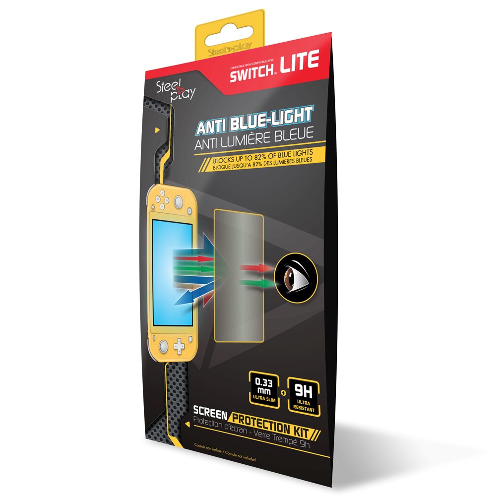 Kit De Protección De Pantalla Steelplay Anti Luz Azul 9h Vidrio Templado Switch Lite
