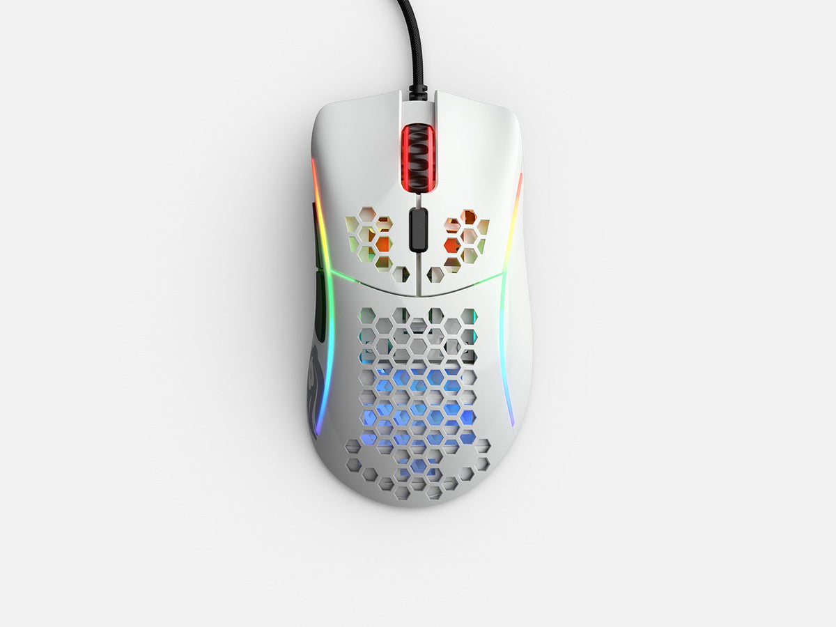 Souris Filaire Gamer Glorious Pc Gaming Race Model D Rgb (Blanc Brillant)