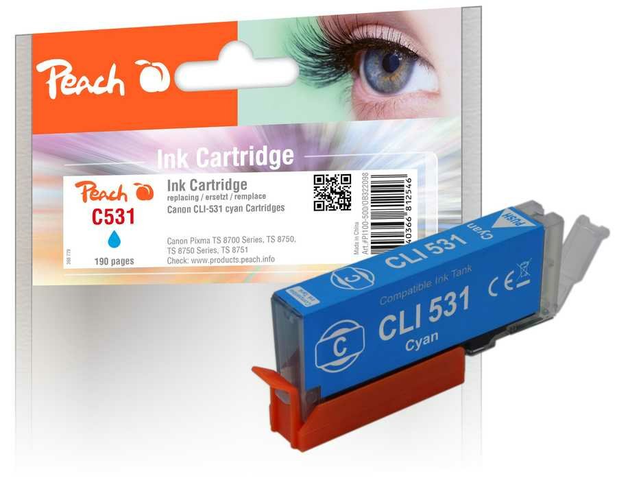 EAN 7640366812546 - Peach PI100-500 cartucho de tinta 1 pieza(s) Compatible Rendimiento estándar Cian imagen 1