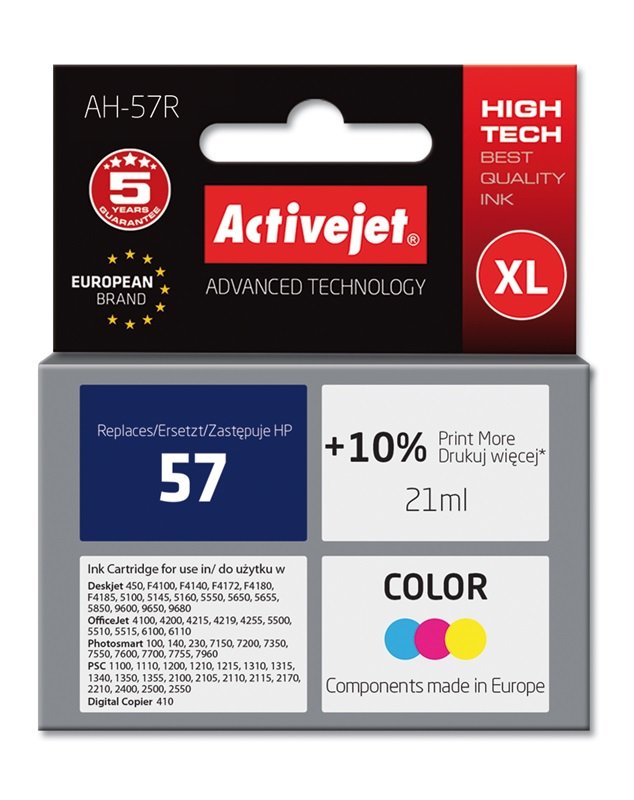EAN 5904356280664 - Activejet AH-57R cartucho de tinta 1 pieza(s) Compatible Alto rendimiento (XL) Cian, Magenta, Amarillo imagen 2