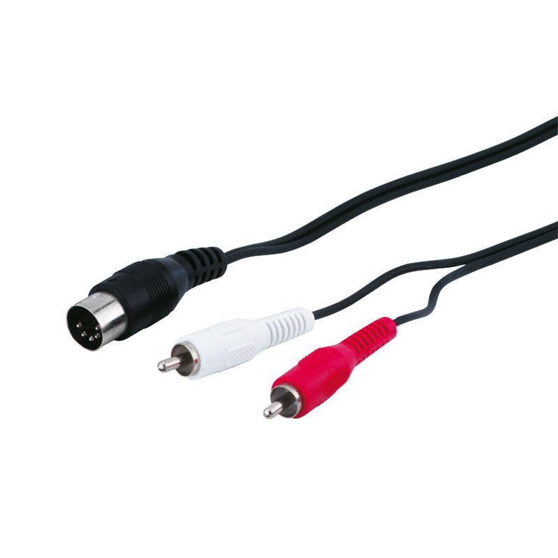 Cable Adaptador Din5 M A 2xrca M 1,50m Goobay