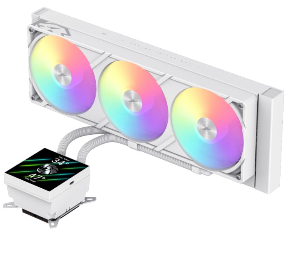 Gamemax Cpu Liquid Cooler Glacier 360 Lcd White