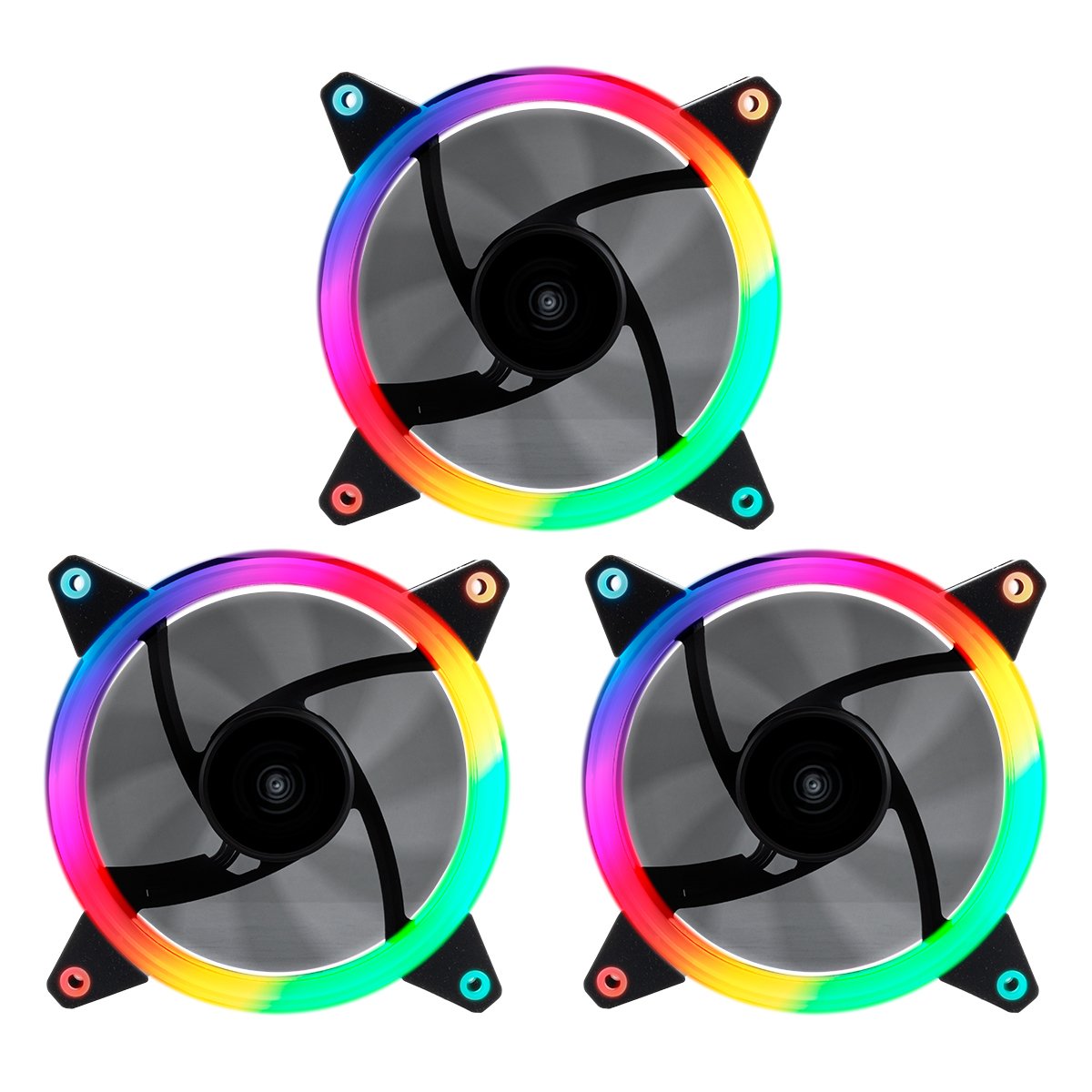 EAN 6940533544951 - UNYKAch Fan CANDY 30 ARGB Ring Led 120 mm Carcasa del ordenador 12 cm Negro 3 pieza(s) imagen 1