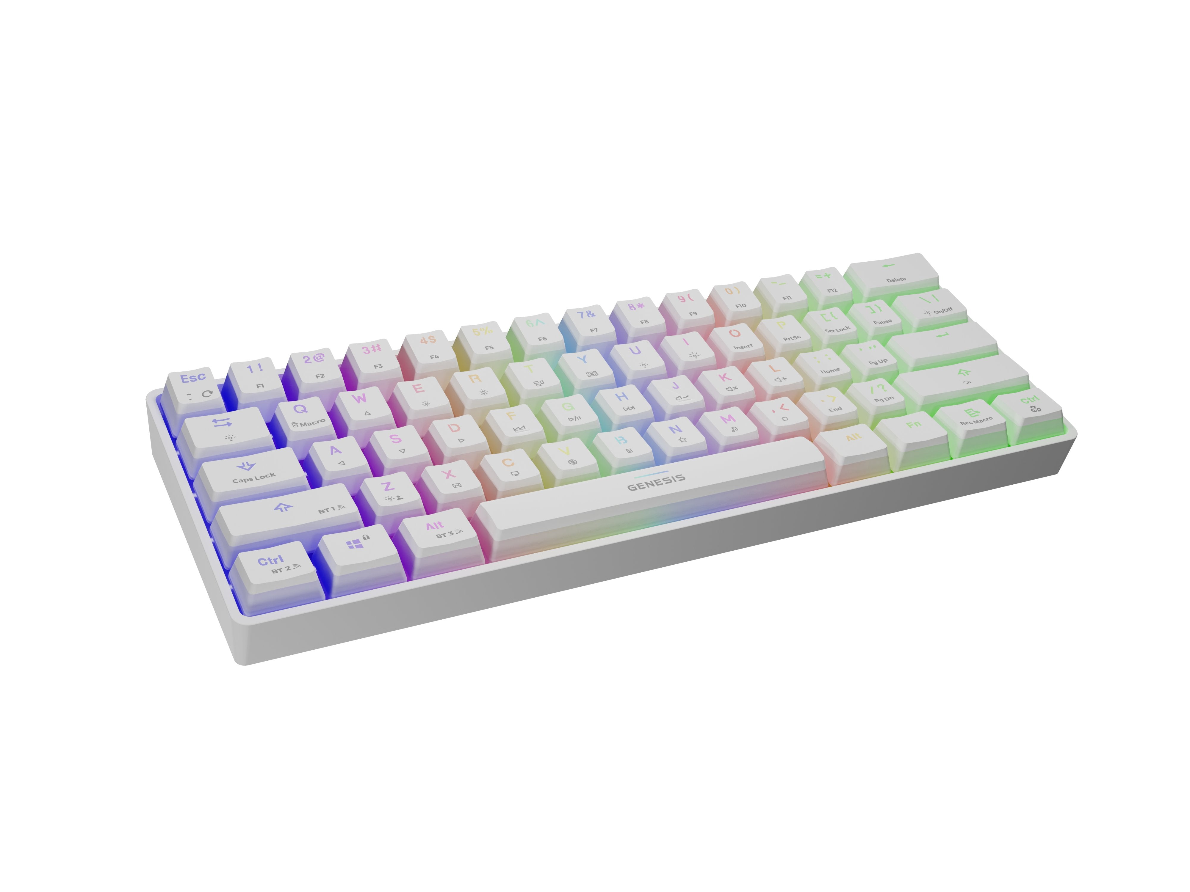 Teclado Ingles Gaming Genesis Thor 660 Rgb Blanco Con Led