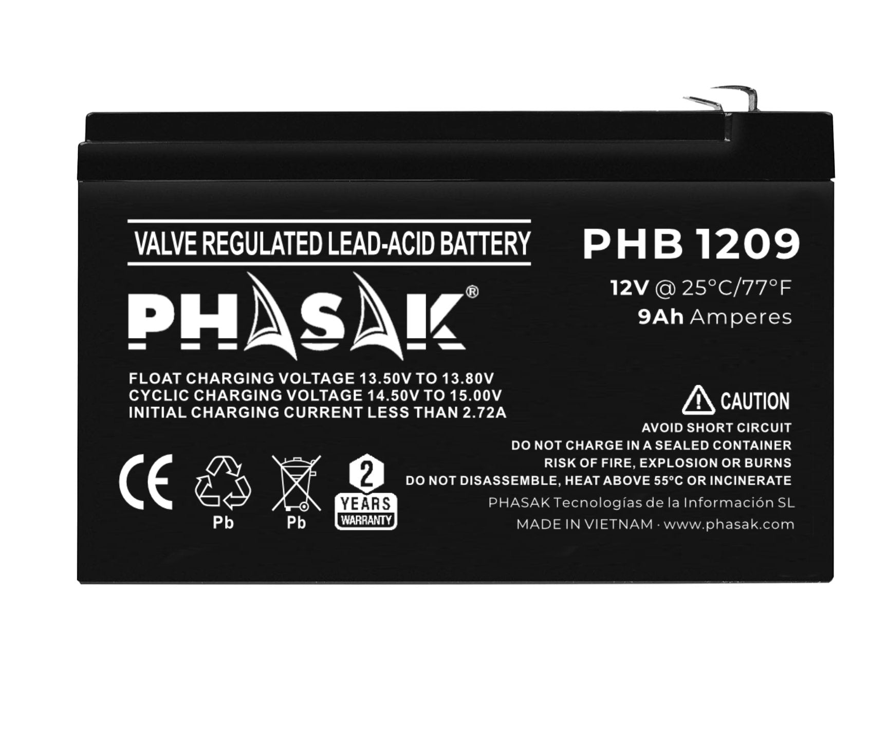Batería Phasak Phb 1209 Compatible Con Sai Ups Phasak Según Especificaciones