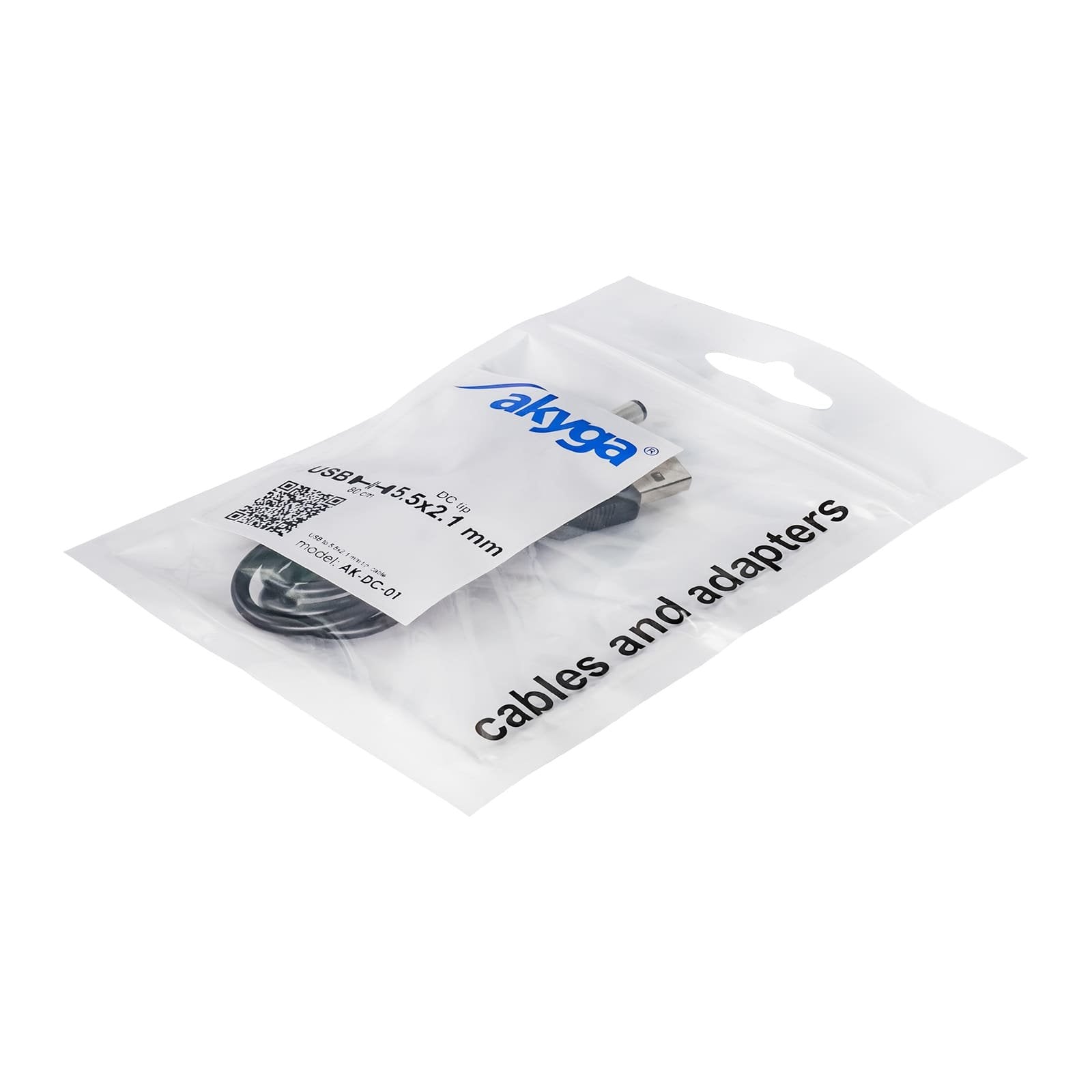 Cable De Cc Akyga Ak-Dc-01 Usb A M / 5,5 X 2,1 Mm M