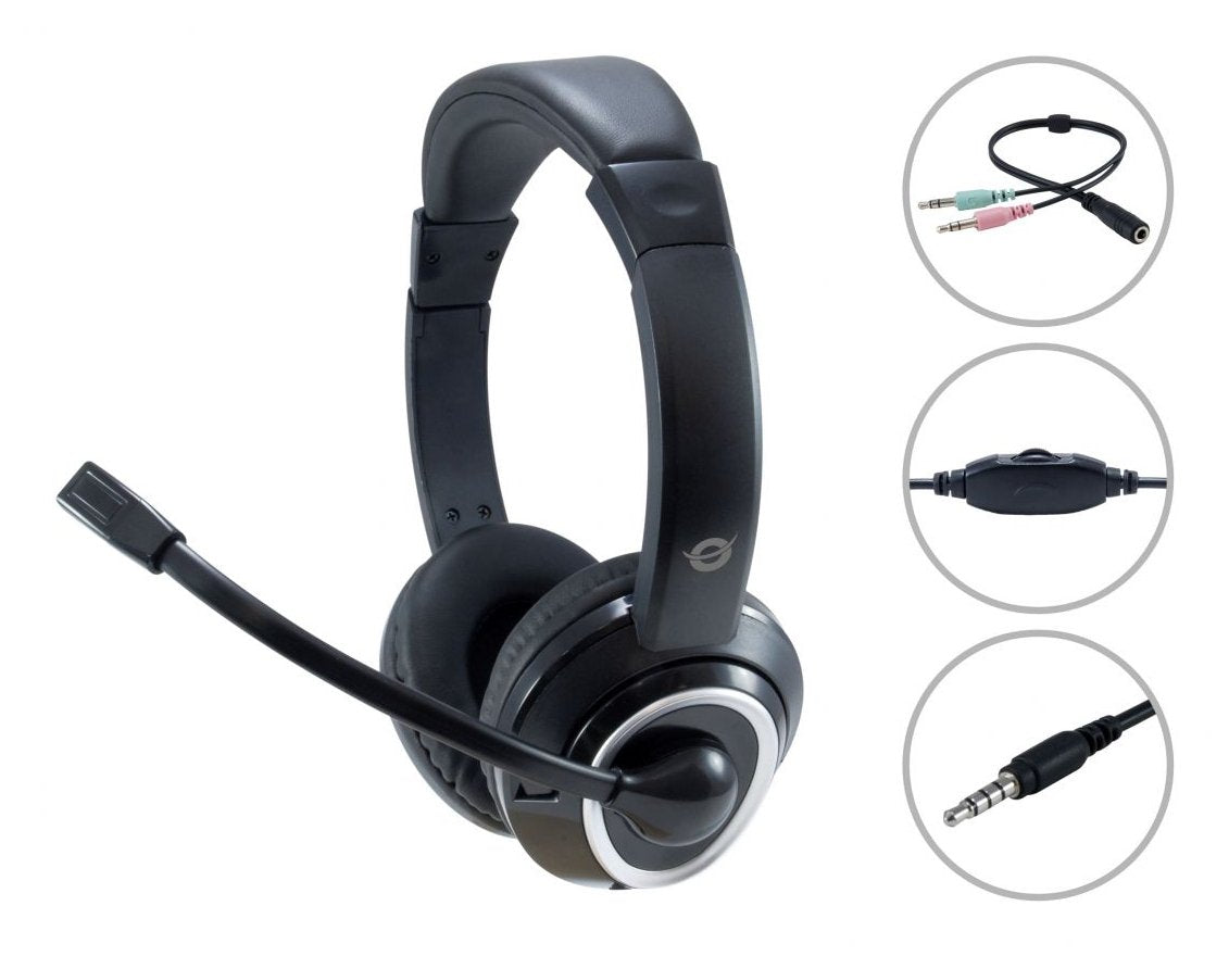 EAN 4015867224243 - Conceptronic POLONA02BA auricular y casco Auriculares Alámbrico Diadema Juego Negro imagen 1