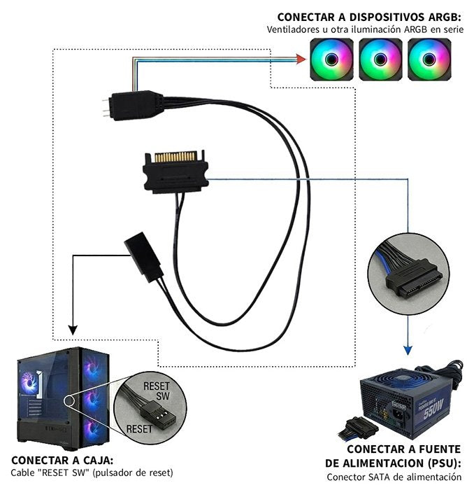 Coolbox Controlador Mini Iluminación Argb X Reset