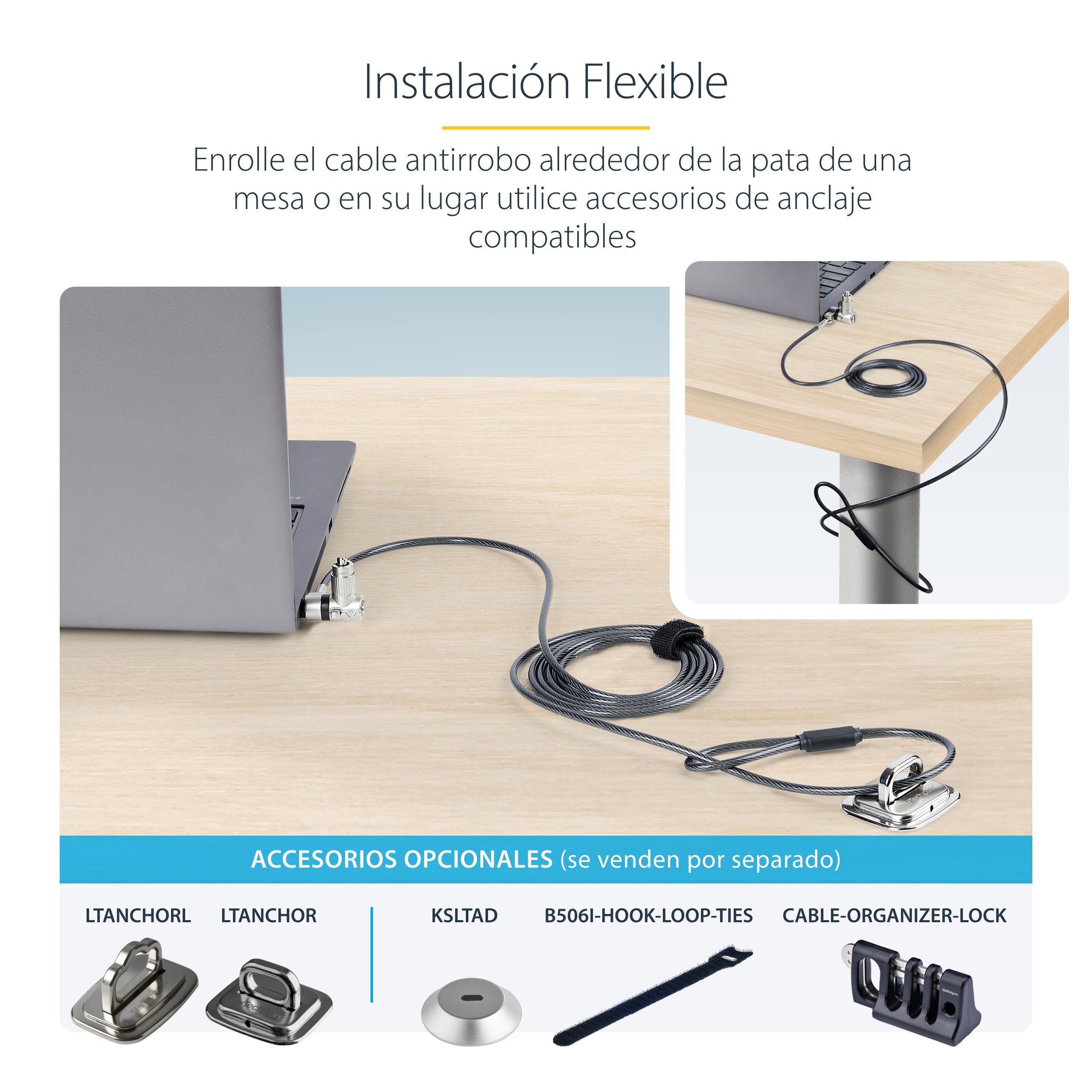 Startech.Com Univka25-Laptop-Lock Cable Antirrobo Negro 2 M