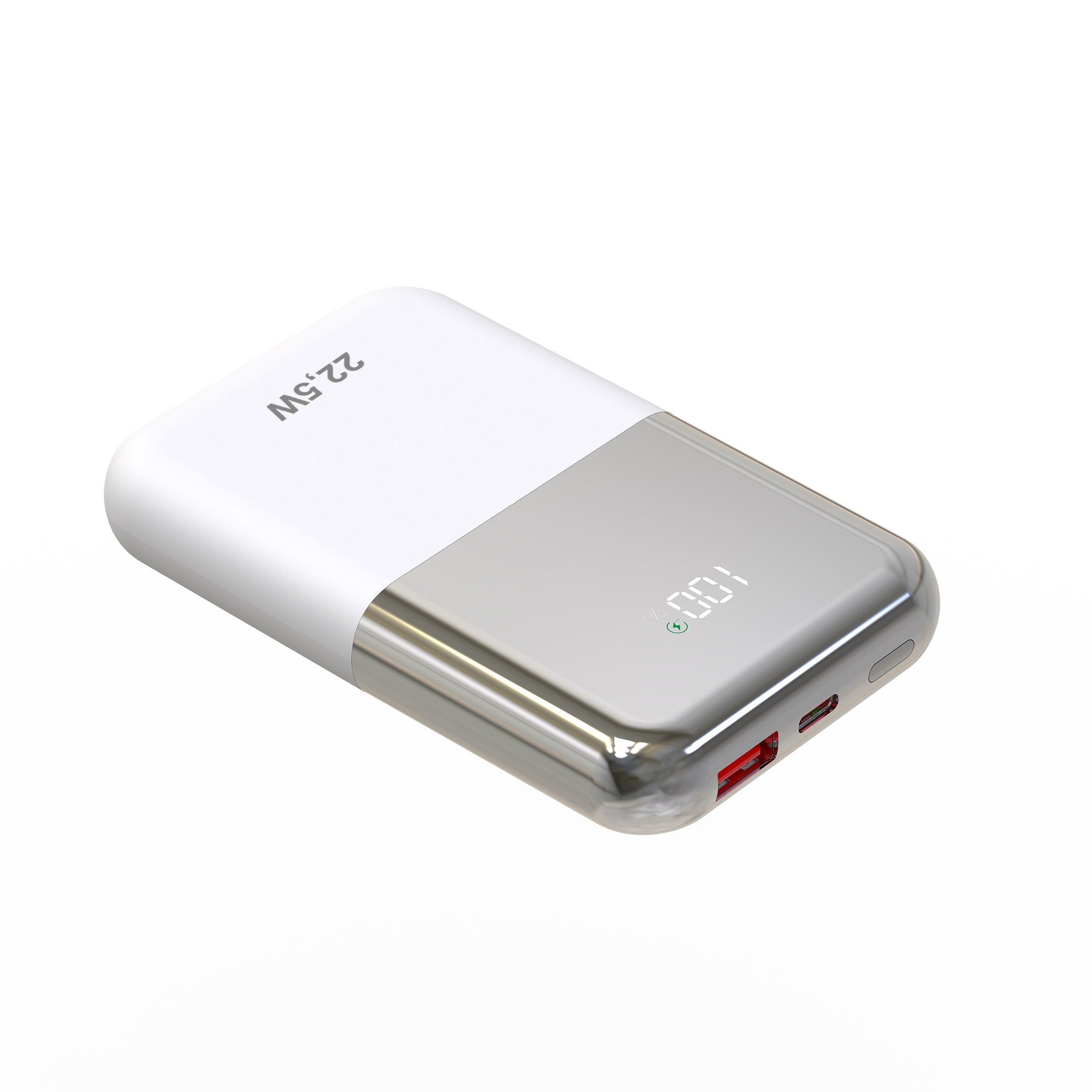 Powerbank 10000mah Leotec Lepow22w10ws 22.5w Blanco Y Plata Incluye Cable Usb Tipo-C