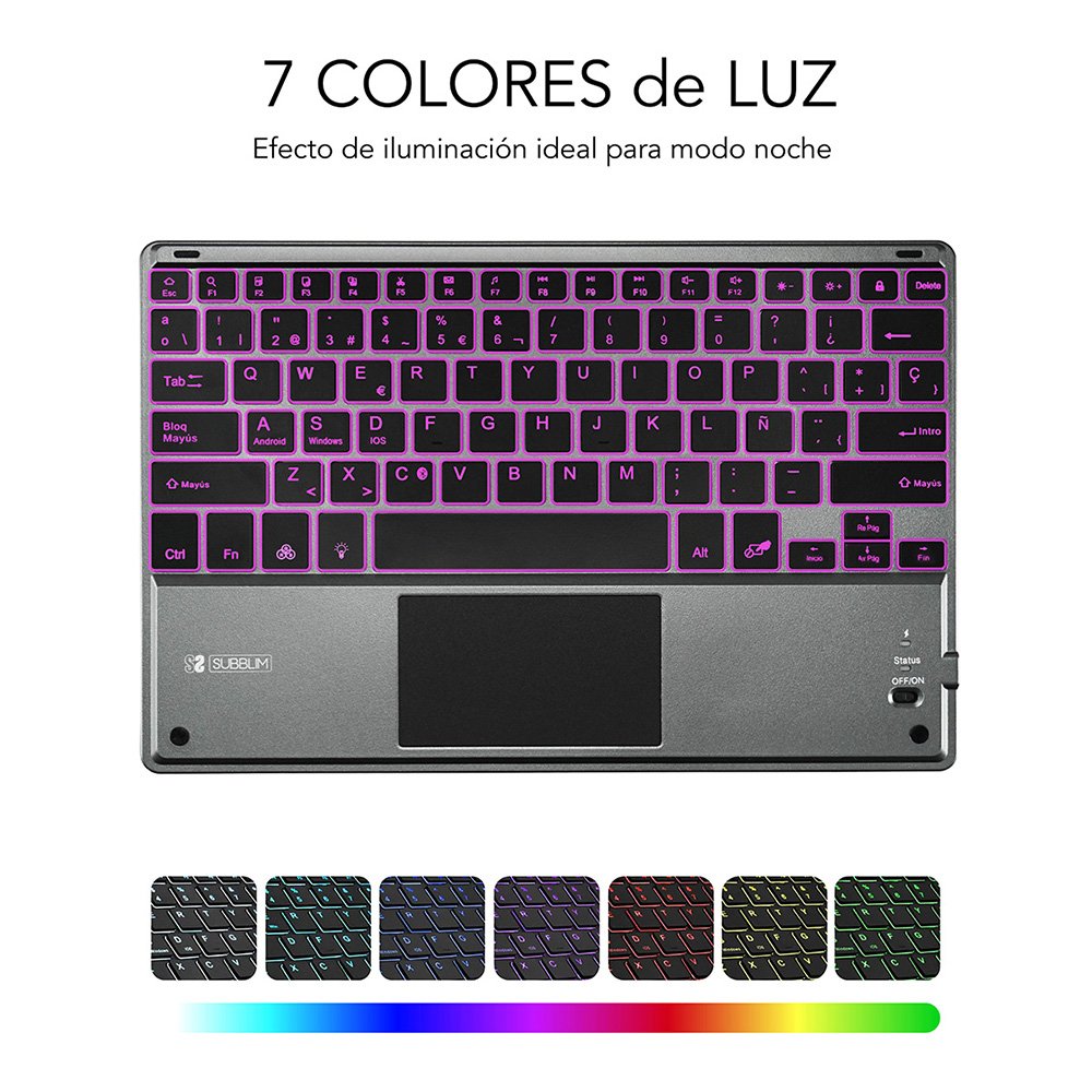 EAN 8436586741426 - SUBBLIM FUNDA + TECLADO TABLET IPAD PRO BLUETOOTH 11'' TOUCHPAD BLACK QWERTY Español Bluetooth/Micro-USB imagen 7
