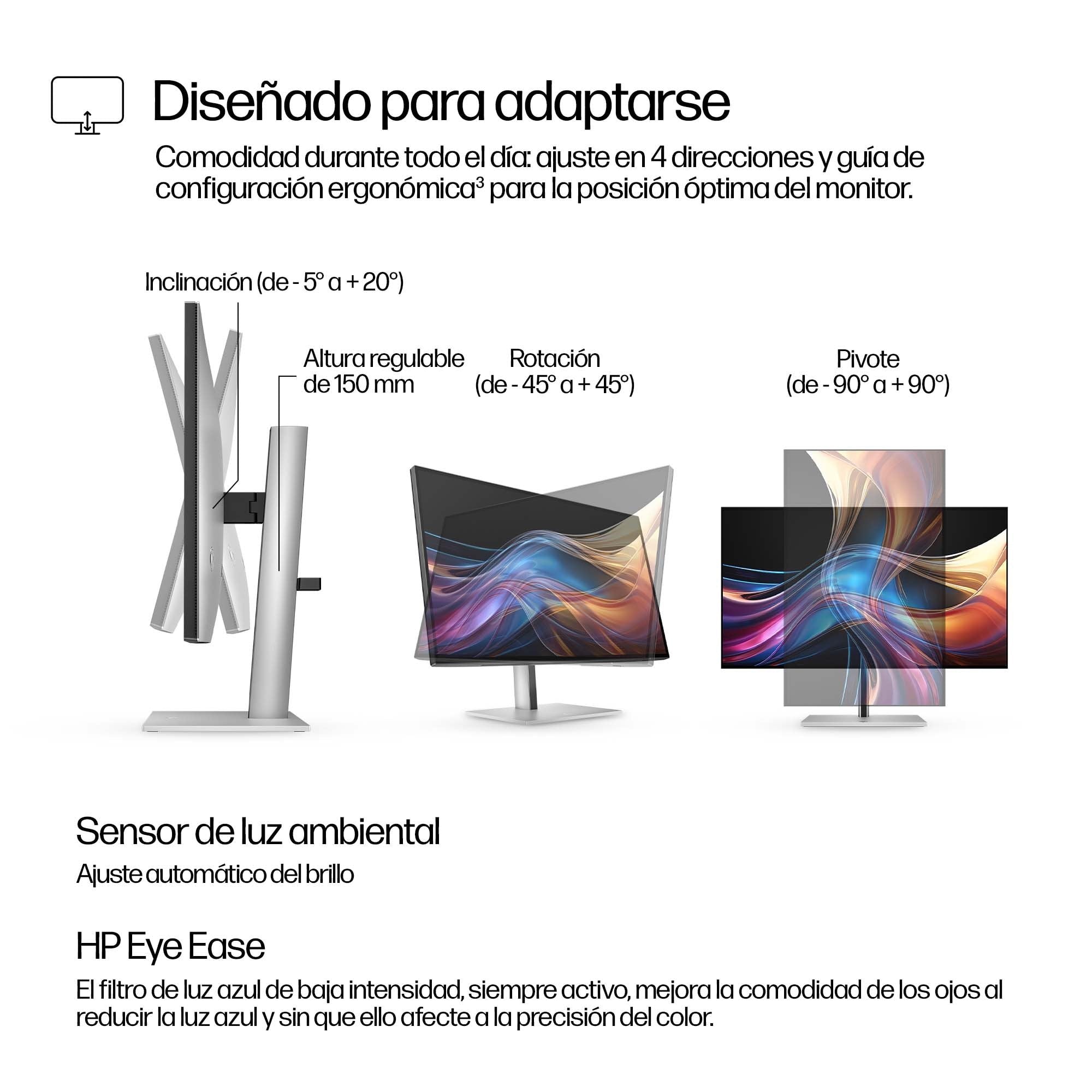 Monitor  Hp 727pq Series 7 Pro Led 27" 2560 X 1440 Qhd @ 120 Hz Ips Black 400 Cd/M² 2000:1 Displayhdr 400 5 Ms Hdmi Displayport Negro Plata