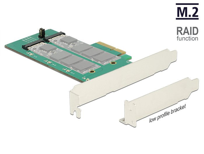 Pci Express X4 Tarjeta > 2 X Intern M.2 Key B Con Raid - Low Profile Form Faktor