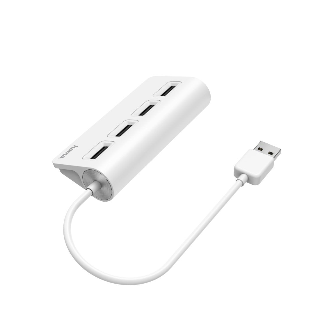 Hub Hama Essential Usb 2.0 - Cable Usb-A Integrado De 15cm - Usb-A Hembra X4 - Blanco