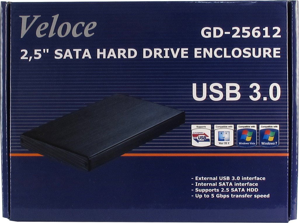 EAN 4260133125681 - Inter-Tech Veloce GD-25612 Negro 2.5" USB con suministro de corriente imagen 5
