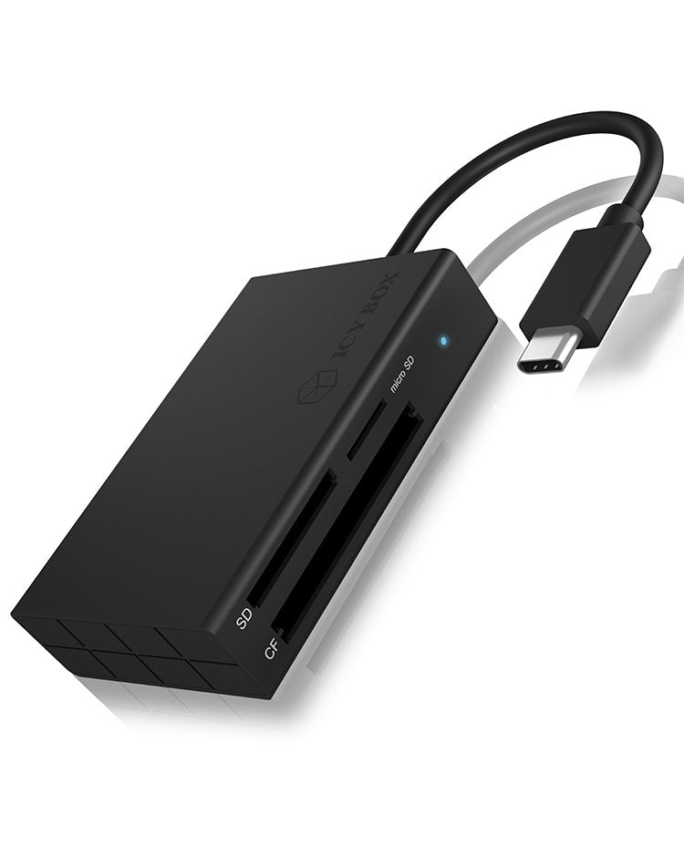 Lector De Tarjetas Externo Icy Box Ib-Cr401-C3 Negro Usb 3.2 Gen 1 (3.1 Gen 1) Type-C