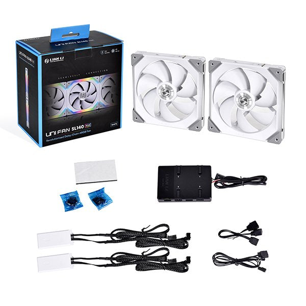 Ventilador 140x140 Lian Li Uni Fan Sl140 Blanco Pack 2ud