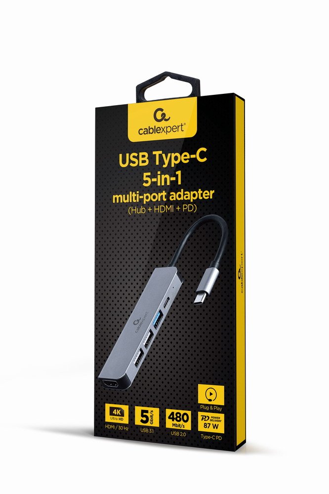 EAN 8716309124263 - Gembird A-CM-COMBO5-03 base para portátil y replicador de puertos Alámbrico USB 3.2 Gen 1 (3.1 Gen 1) Typ imagen 1