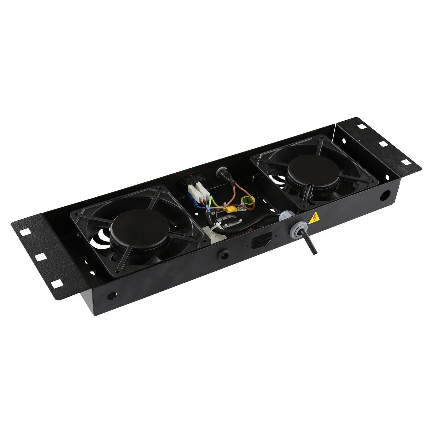 Lanview By Logon 2 Ventiladores, Módulo De Ventilador Con Control De Termostato Analógico Integrado Enchufe Uk