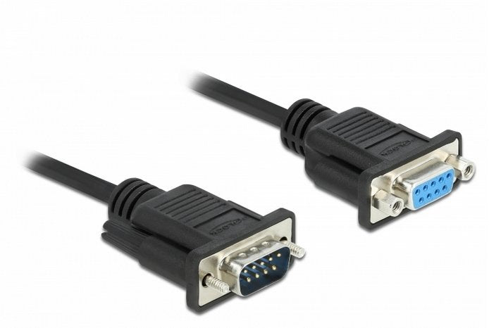 Delock Rs-232 Cable Seriell D-Sub 9 Stecker Zu Buchse Mit Schmalem Steckergehäuse 1 M