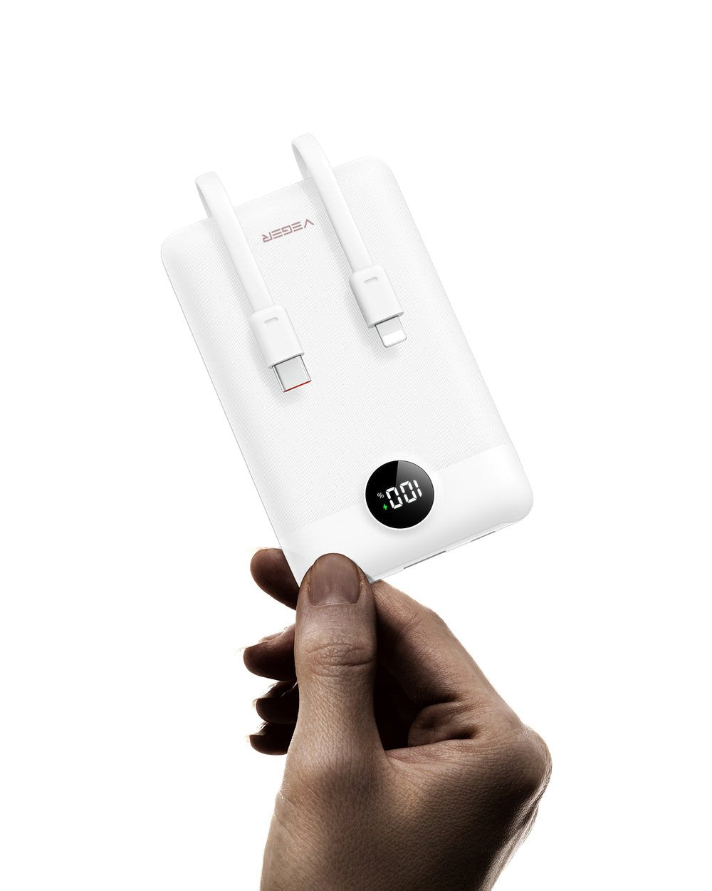 Cargador Powerbank Veger C11 10000mah Small 22w Vg-W1170-W With Cables White