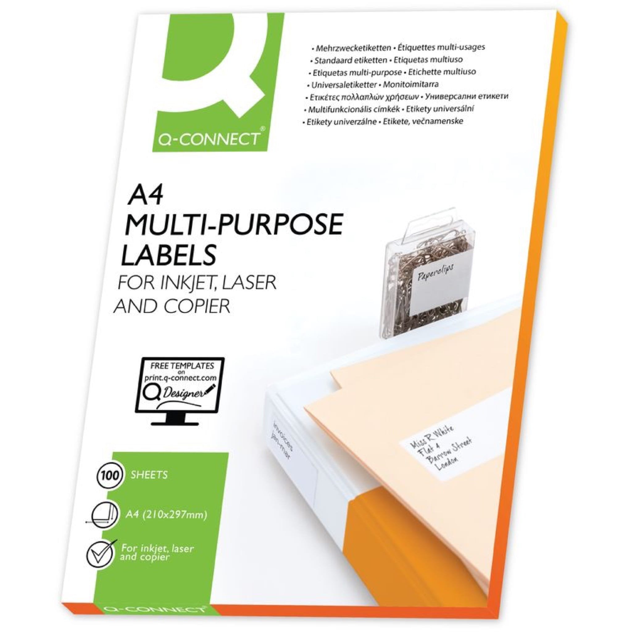 Q-Connect Kf26093 Etiqueta De Impresora Multicolor