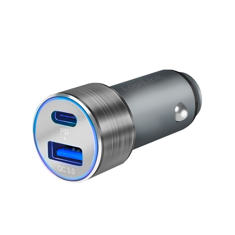 Logilink Cargador Para Coche Usb 2port 1xusb-C Pd, 1xusb-A Qc, 36w