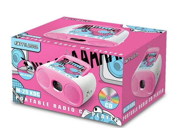 Radio Cd Muse M-20 Kdg Rosa Portátil