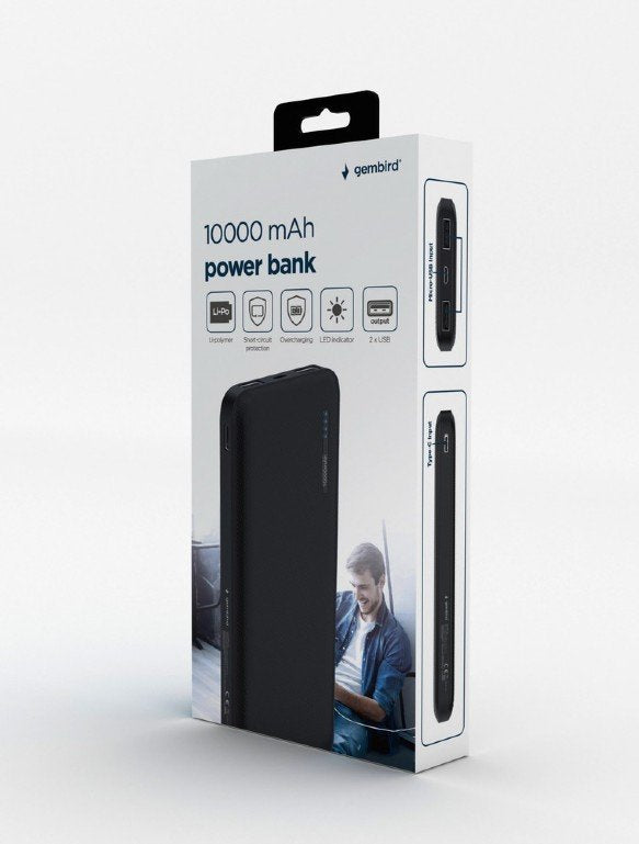 EAN 8716309118637 - Gembird PB10-01 batería externa Polímero de litio 10000 mAh Negro imagen 4