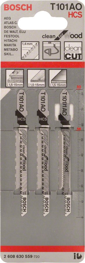EAN 3165140006972 - Bosch T 101 AO Hoja de sierra de vaivén Acero de alto carbono (HCS) 3 pieza(s) imagen 4
