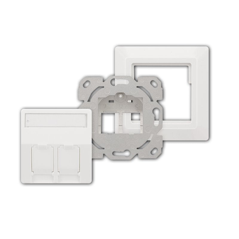 Logilink Keystone Faceplate For 2 Modules, Projecting, Up 50, Blanco Puro