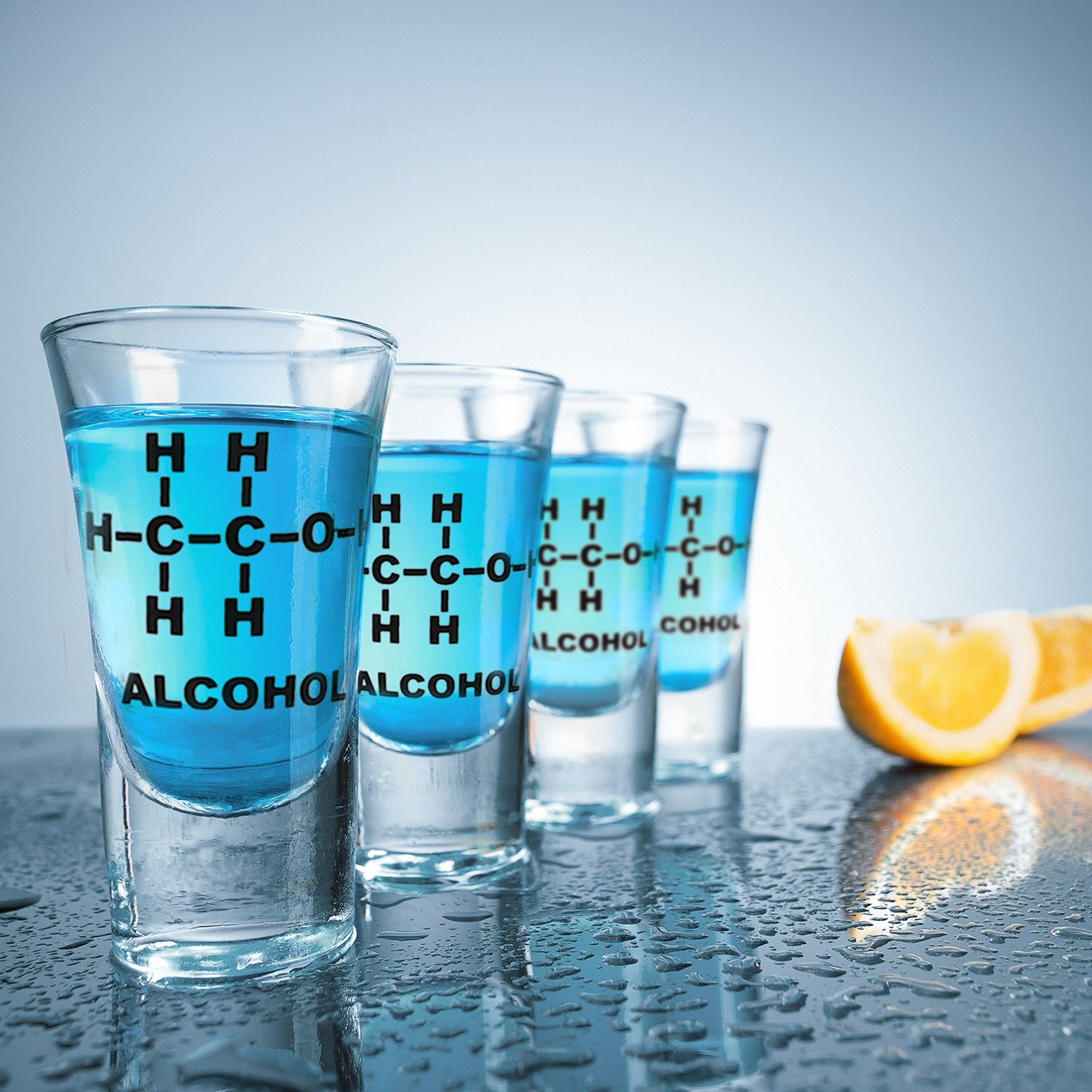 Mad Monkey - Vasos De Chupito Con Alkohol-Formel (4er Set)