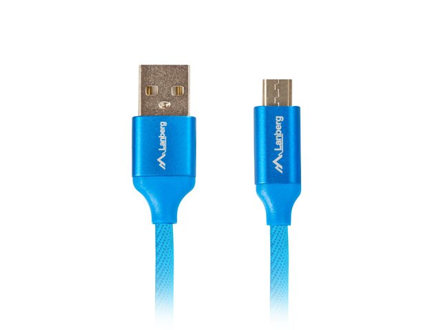 Lanberg Cable Usb Ca-Usbm-20cu-0010-Bl Conectores Usb A A Micro Usb Qc 3.0 1m Azul