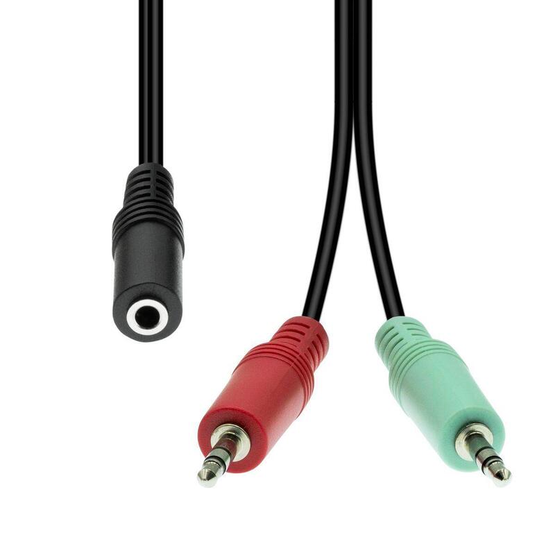 4-Pin To 2x 3-Pin Cable F-M Black 40cm