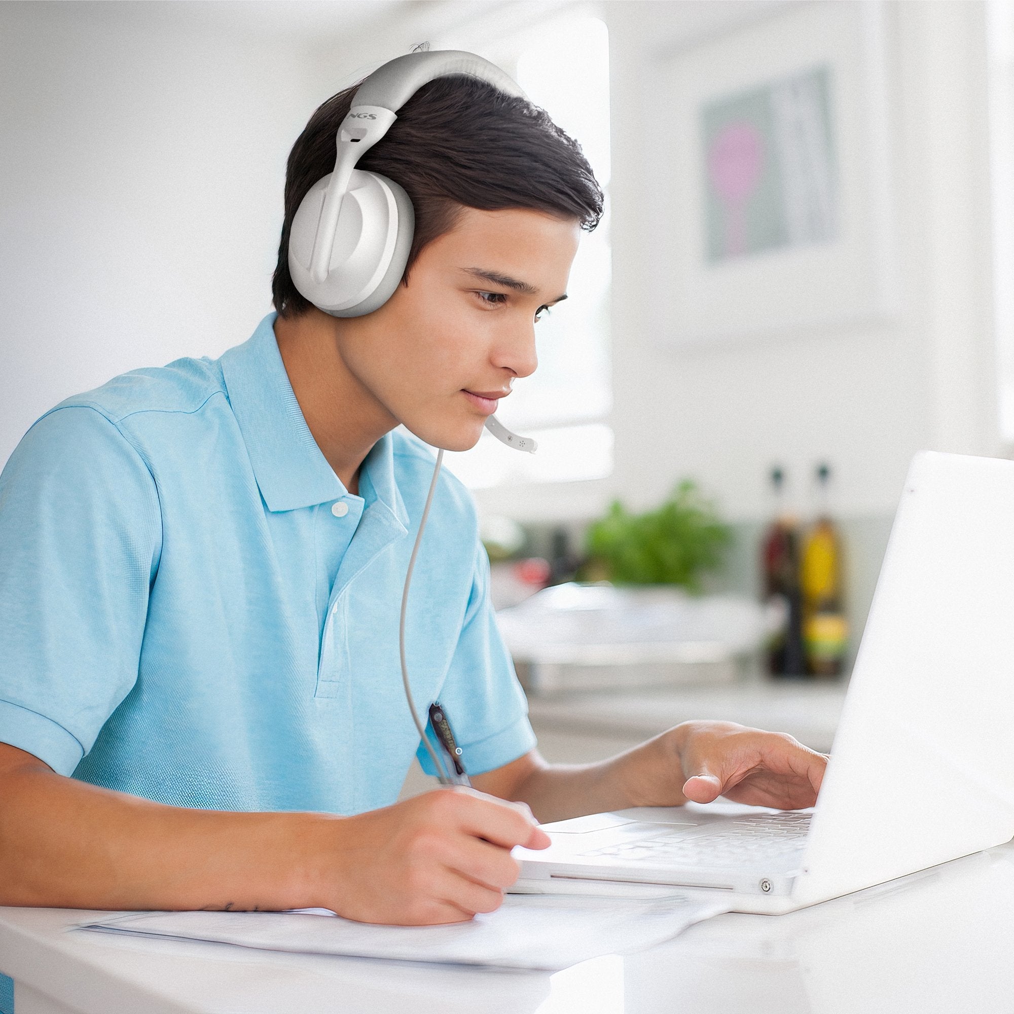 Auriculares Ngs Vox805 Usb-C Con Micrófono Usb Tipo-C Blancos