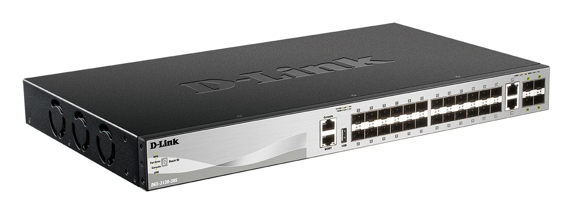 Switch Gestionable L3 D-Link Stackable Dgs-3130-30s/E 24p Sfp + 2p 10g + 4p 10g Sfp+