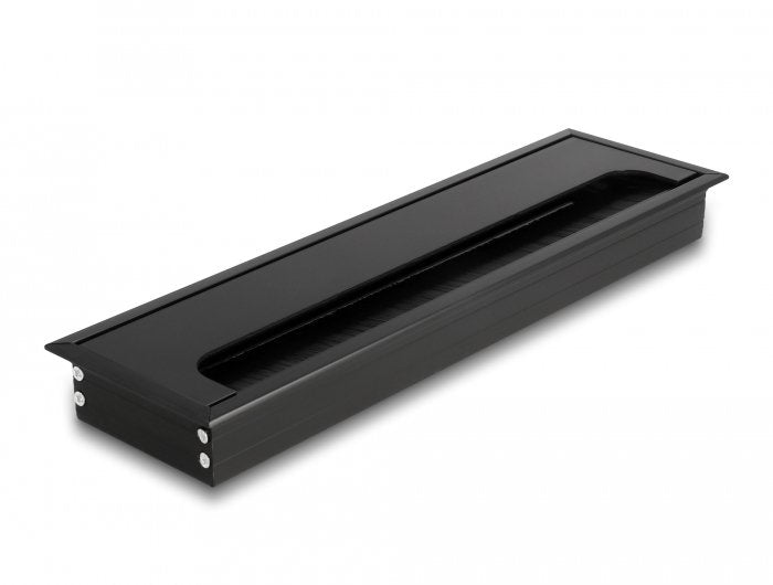 Delock Cabledurchführung Für Tischeinbau Mit Bürste 280 X 80 X 28 Mm Schwarz