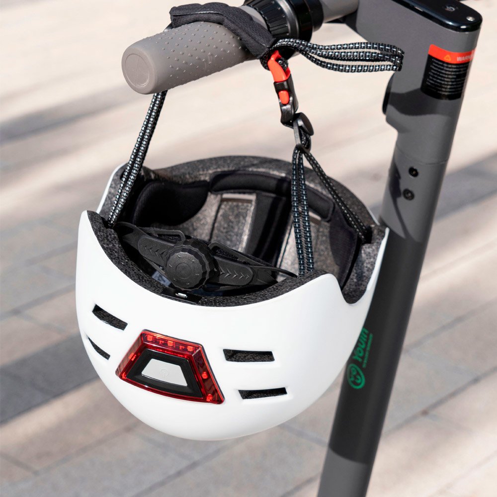 Casco Youin Homologado Color Blanco Talla M Con Led Frontal Y Trasero