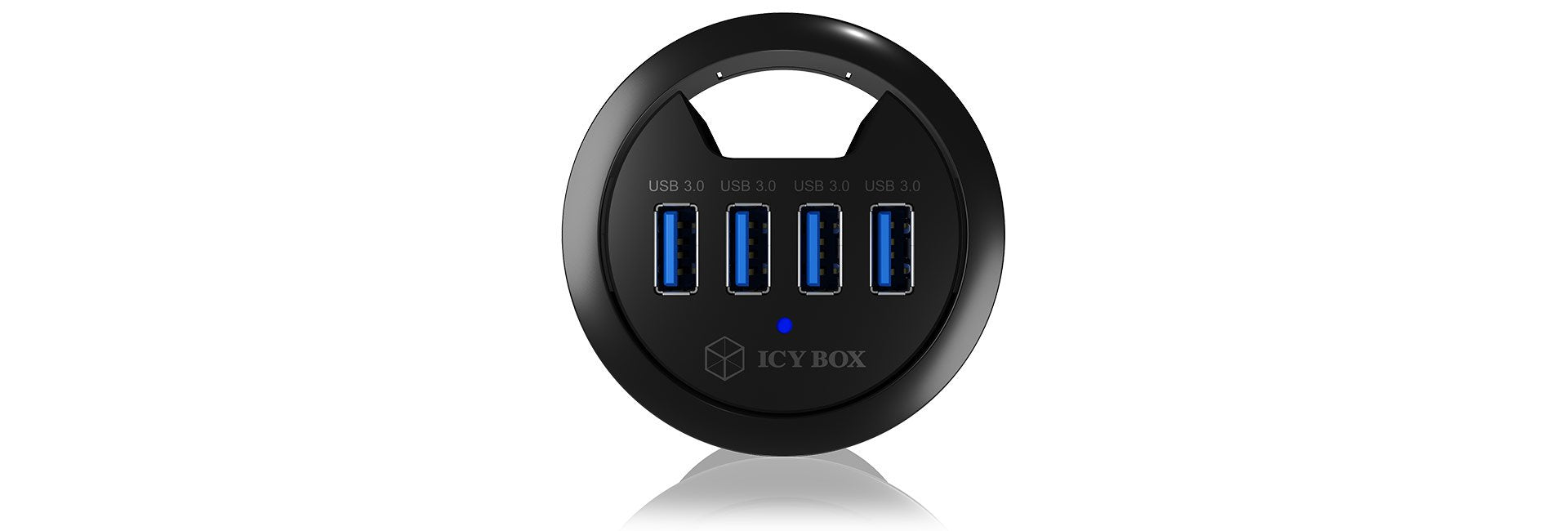 Icy Box Usb3.0 Hub 4 Puertos Ib-Hub1403, Usb3.0, Negro
