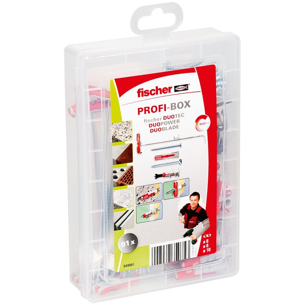EAN 4048962350753 - Fischer 548861 tornillo de anclaje y taco 91 pieza(s) Juego de enchufes de pared y tornillos imagen 1
