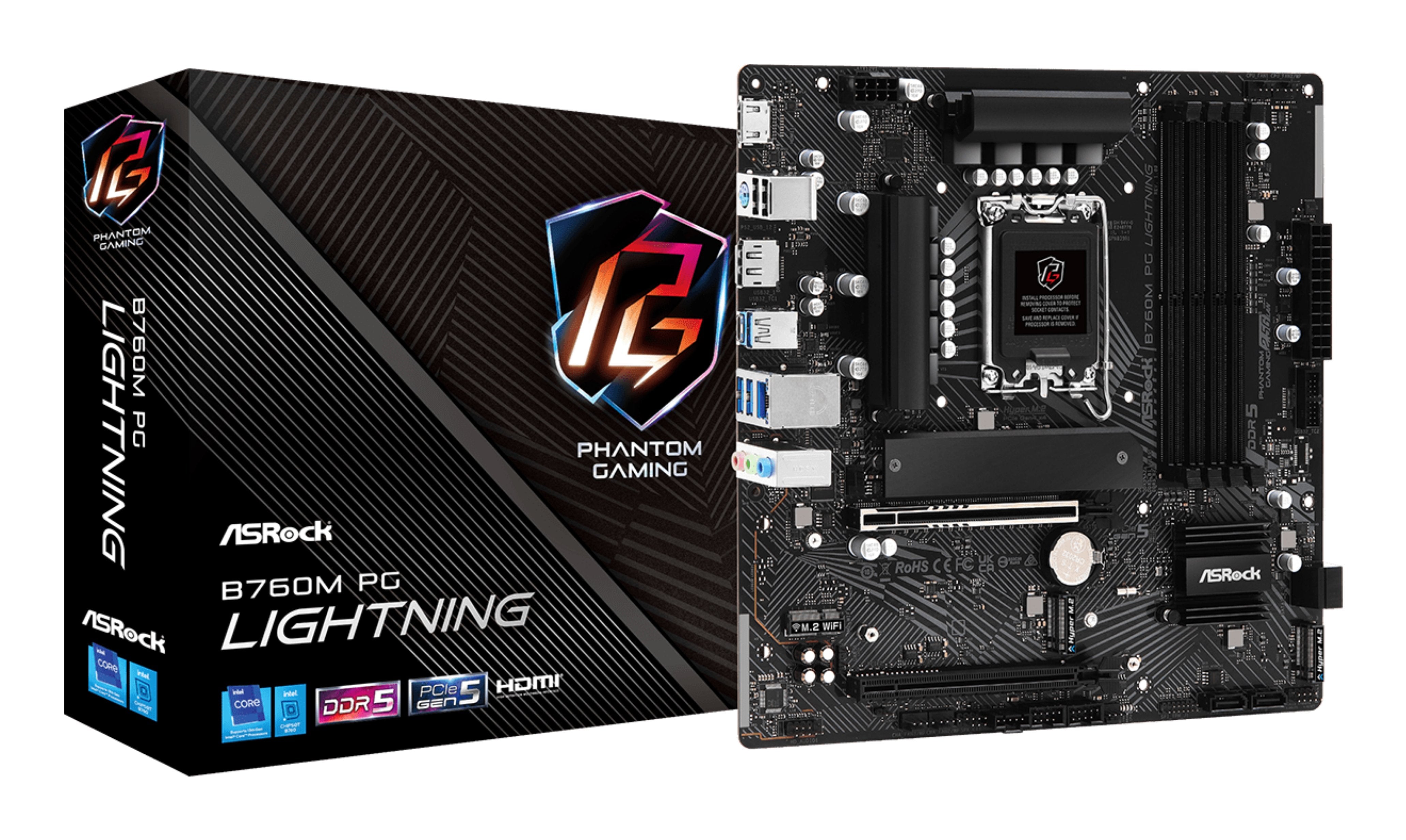 EAN 4710483943379 - Asrock B760M PG Lightning Intel B760 LGA 1700 micro ATX imagen 1
