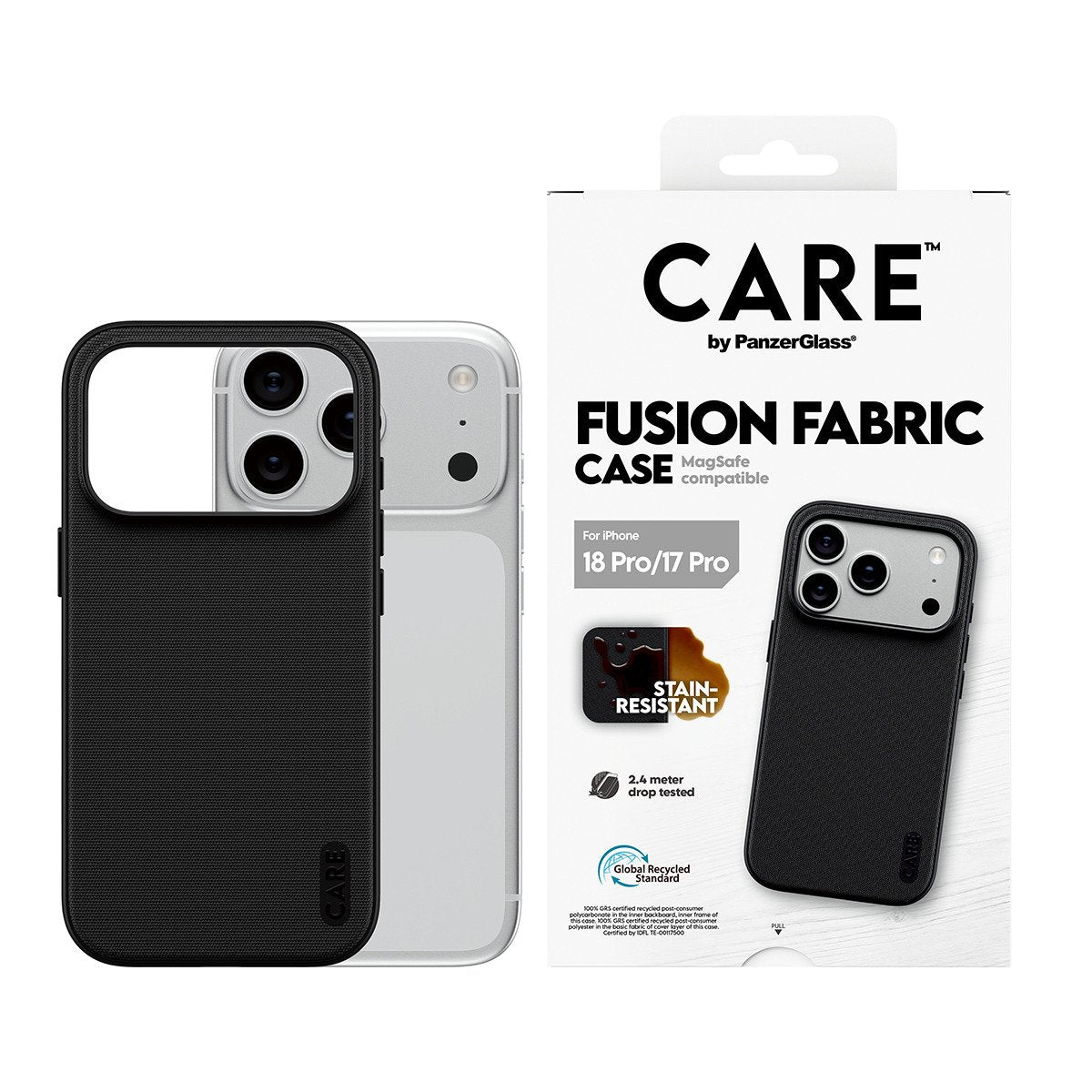 Panzerglass Care Fusion Fabric Case Negro W. Magsafe Iphone 18 Pro/ 17 Pro