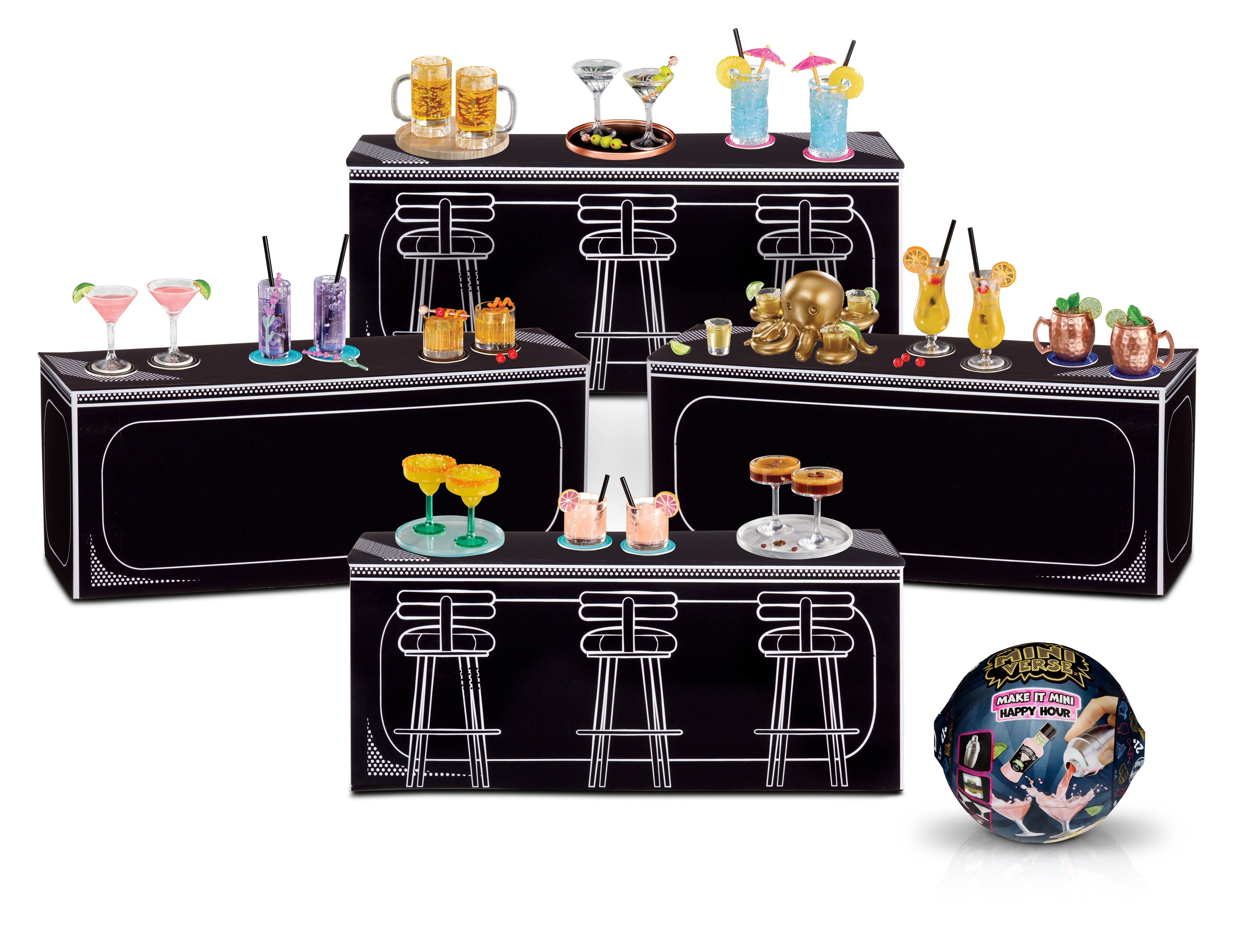 Mga Entertainment Mga'S Miniverso Make It Mini Happy Hour Mini Collectibles, Artesan Artículos Ordenados 513841-Euc