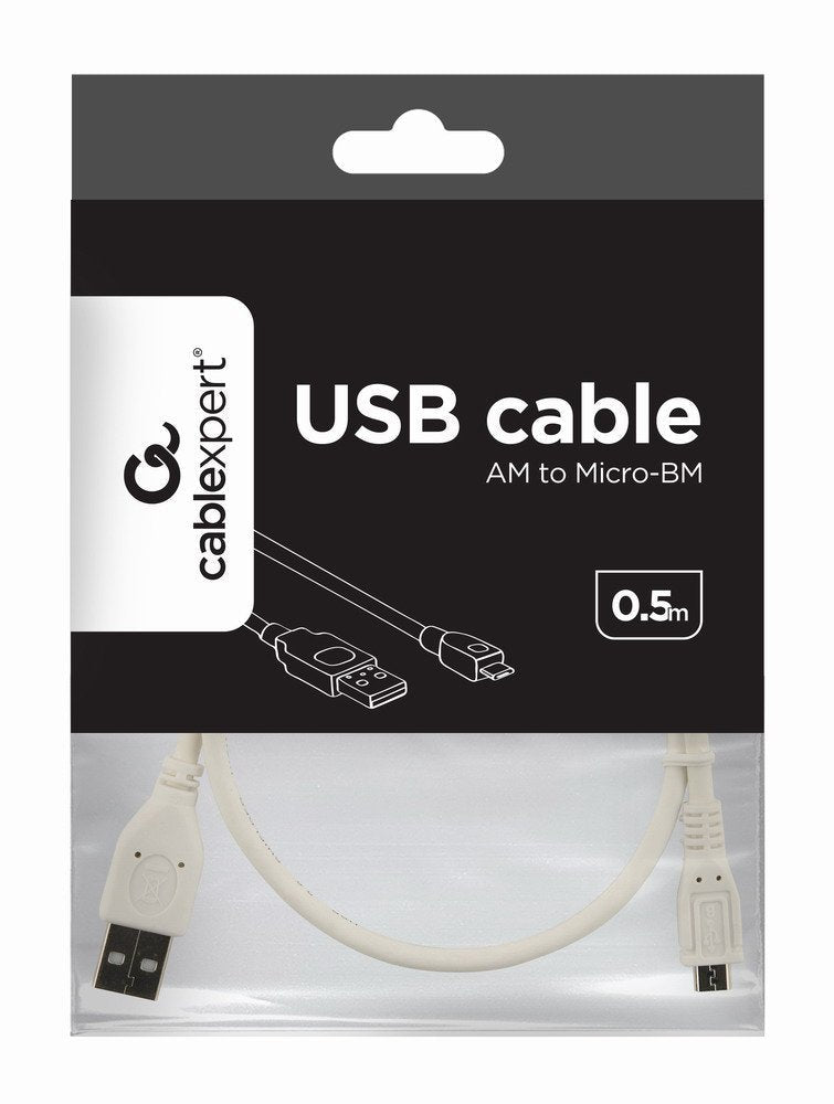Gembird Cable Usb A Micro Usb M/M 0.5m Blancoâ Ccp-Musb2-Ambm-W-0.5