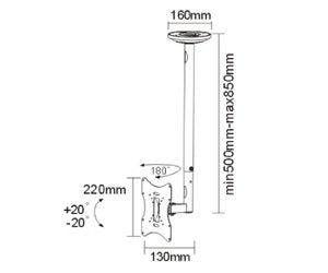 Sunne Lcd-A504k Soporte De Techo Para Pantalla Plana 81,3 Cm (32") Negro